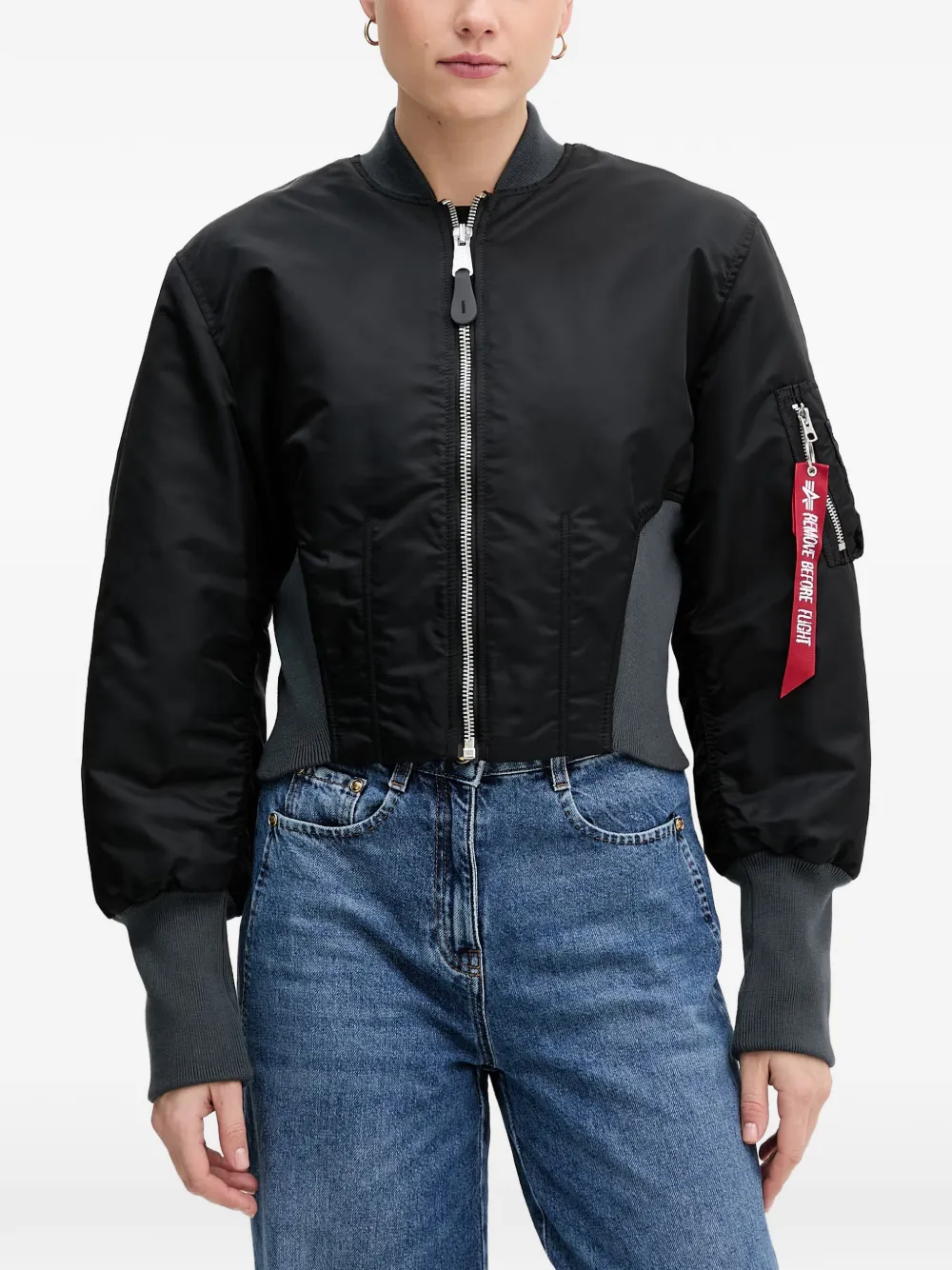 Alpha Industries Waisted MA-1 cropped bomber jacket - Schwarz