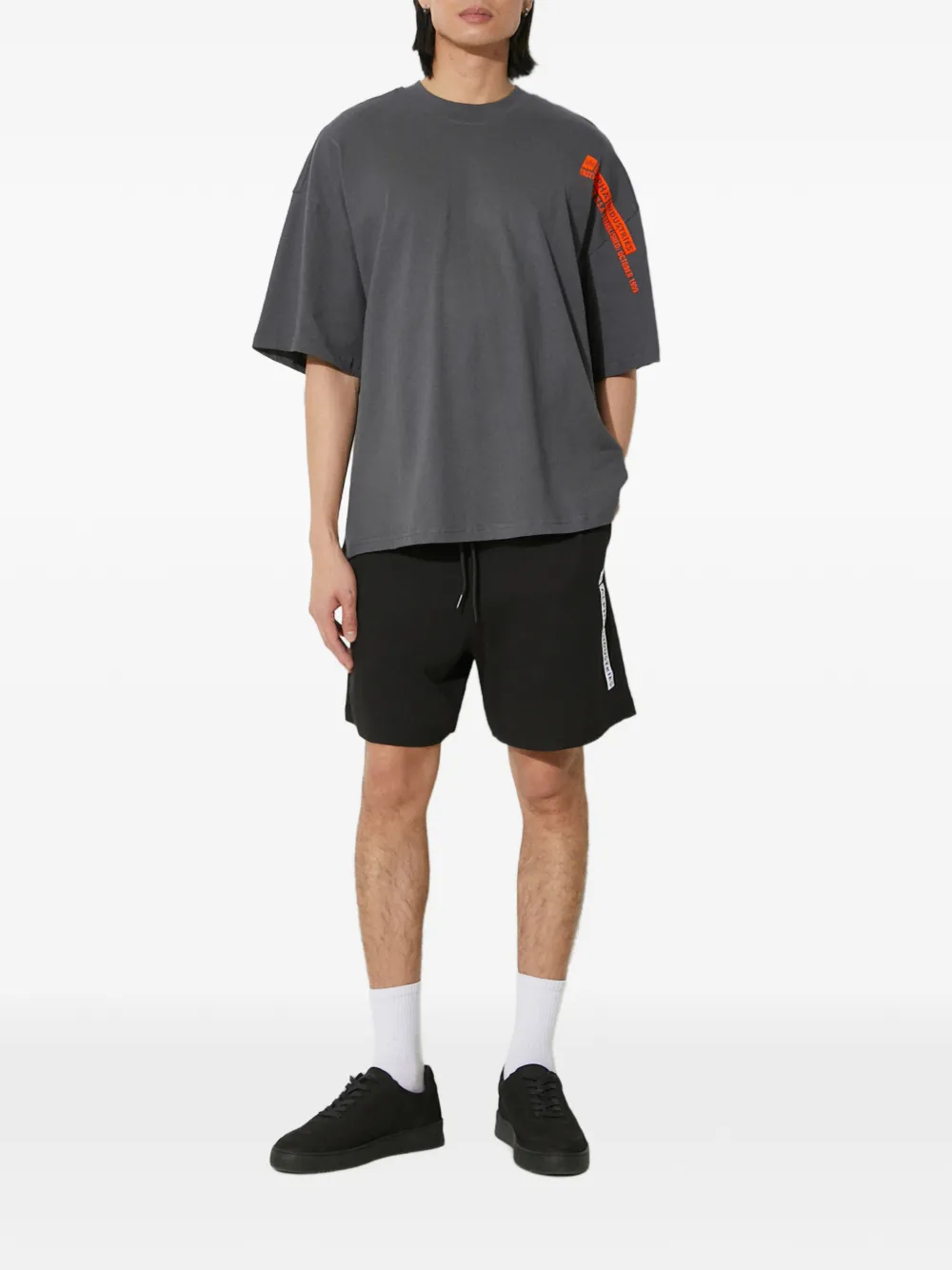 Alpha Industries Alpha shorts met trekkoord en Puff-print Zwart