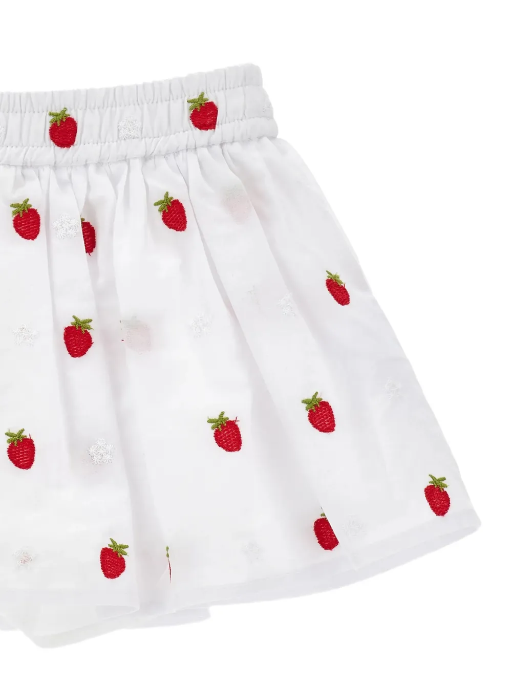 Monnalisa Rok met geborduurde aardbei Wit