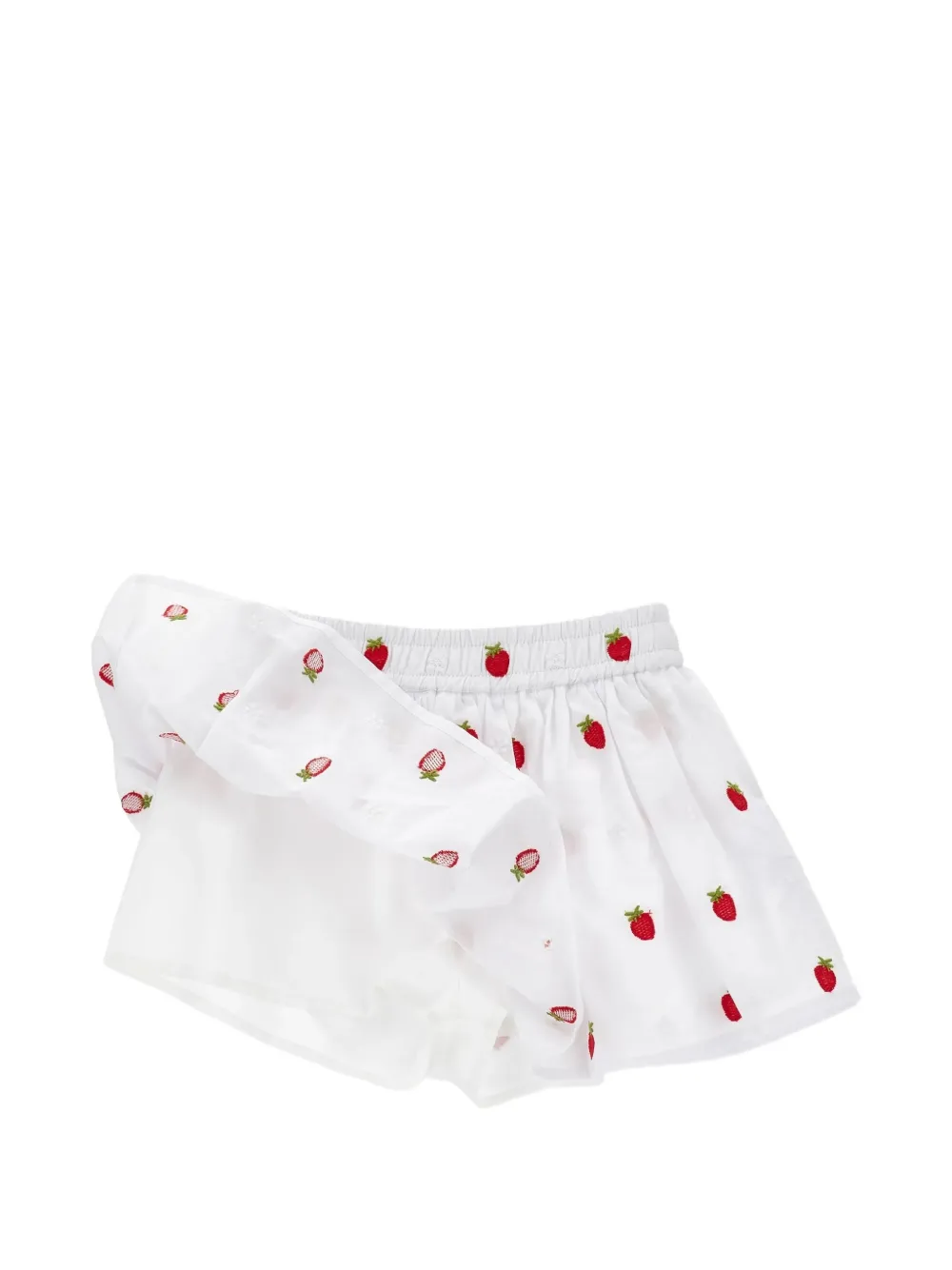 Monnalisa Rok met geborduurde aardbei Wit