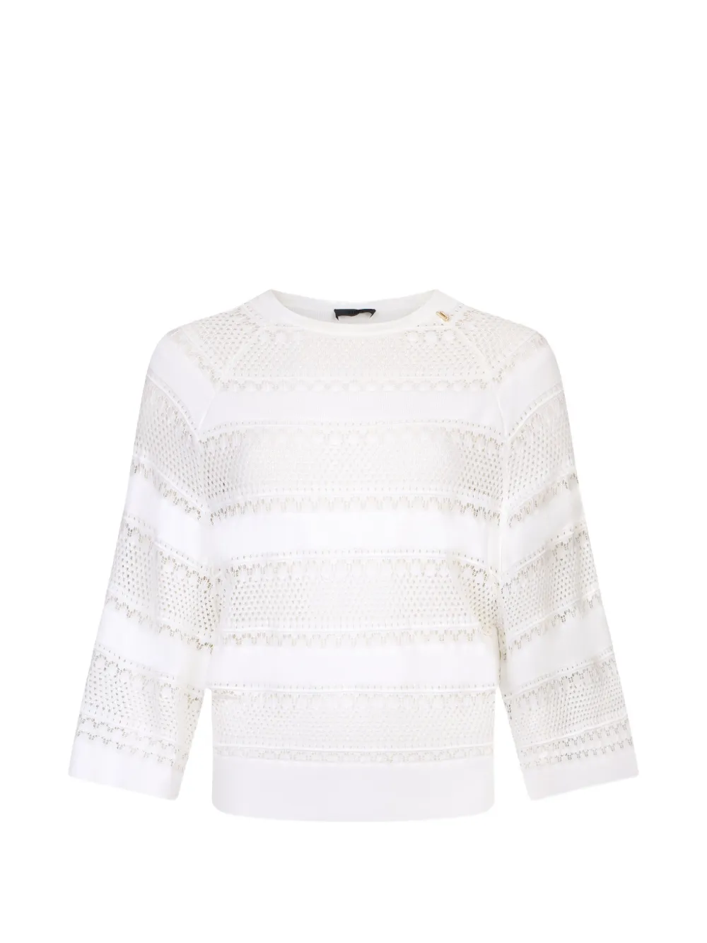 LIU JO openwork round-neck blouse - Bianco