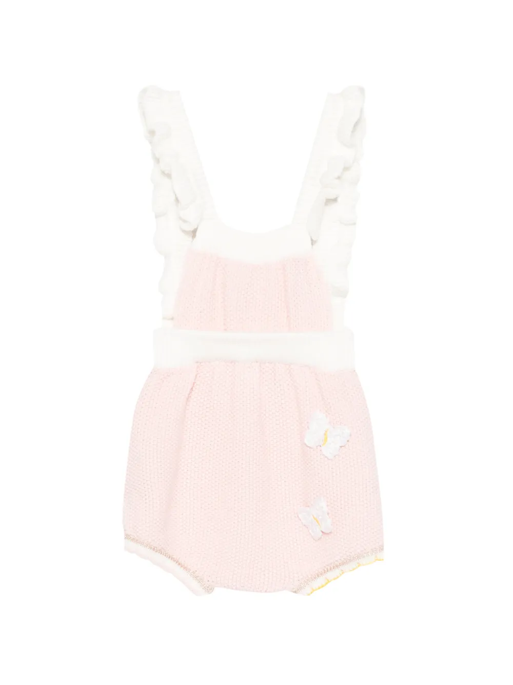 Gensami kids ruffled butterfly-appliqué romper - Rosa