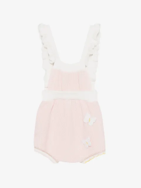Gensami kids ruffled butterfly-appliqué romper