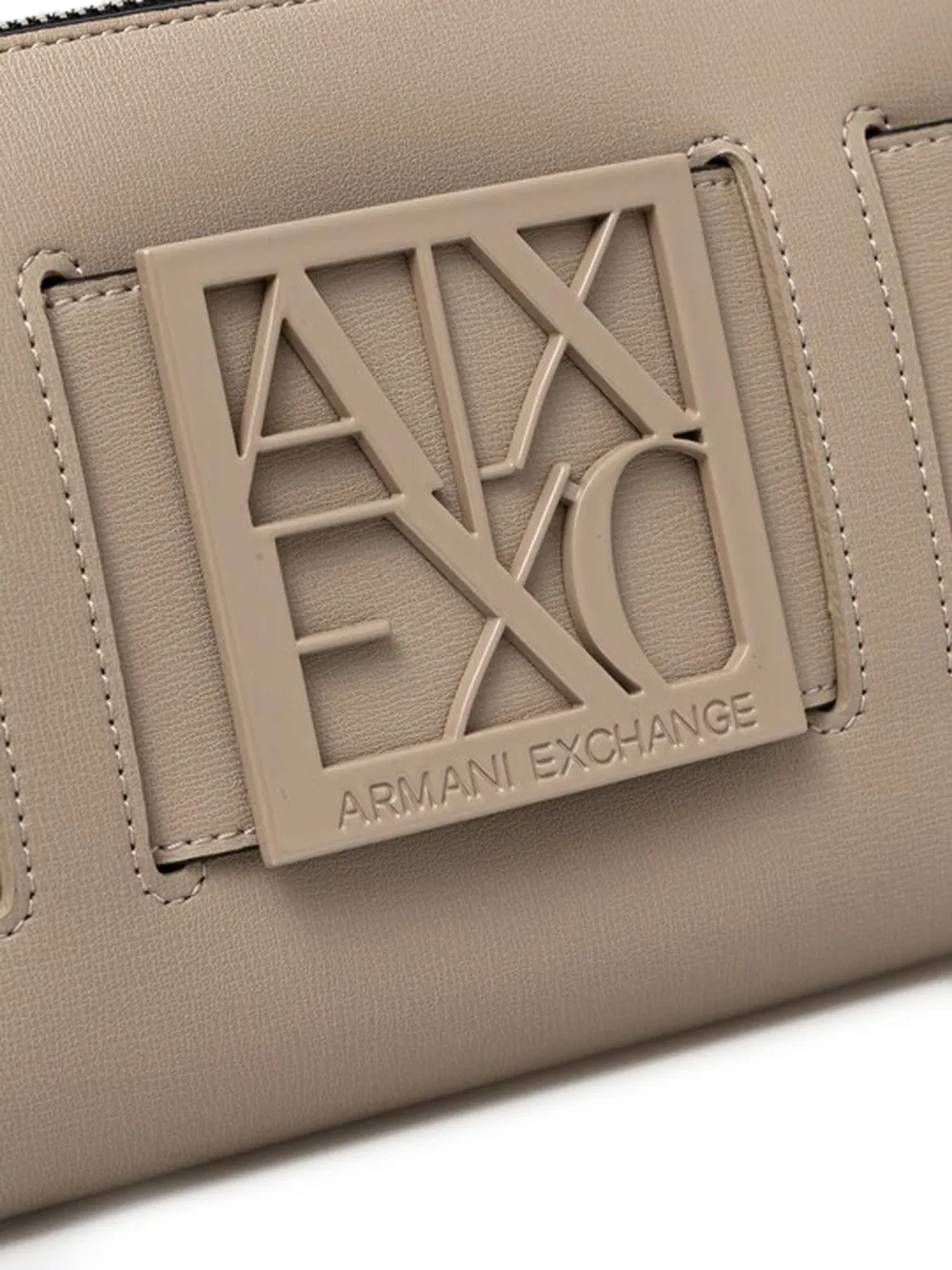 Armani Exchange Maxi-schoudertas met logo Beige