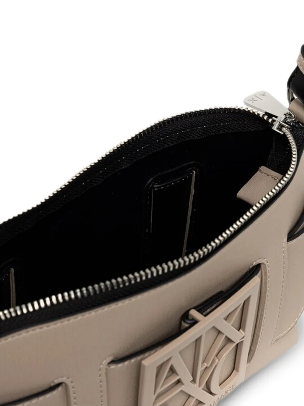 Armani Exchange Maxi-schoudertas met logo Beige