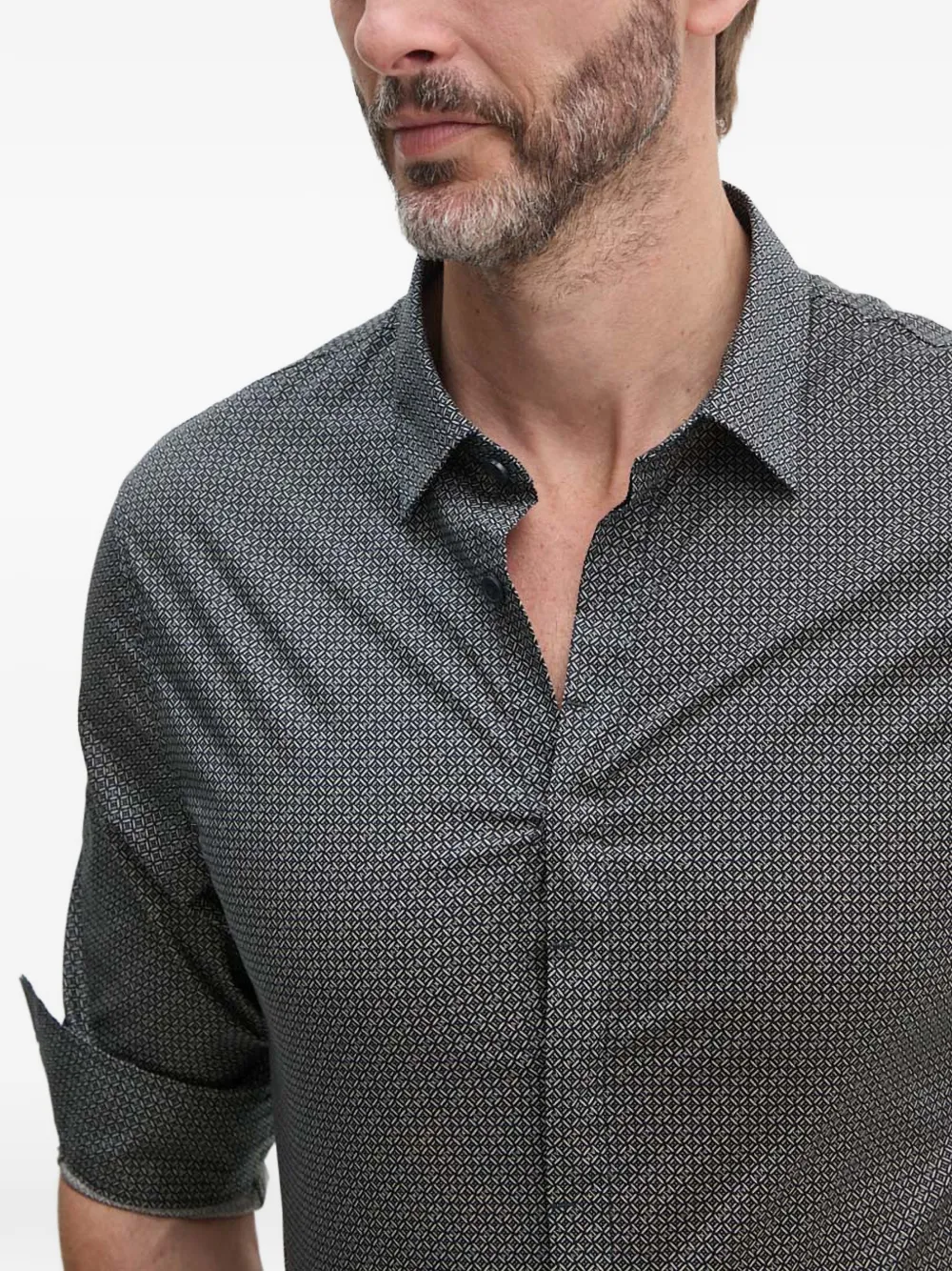  Armani Exchange Patterned Shirt - Negro 