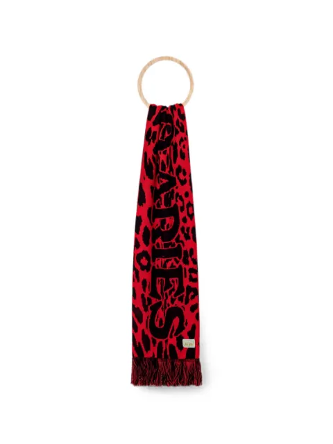 Aries fringed animal print scarf