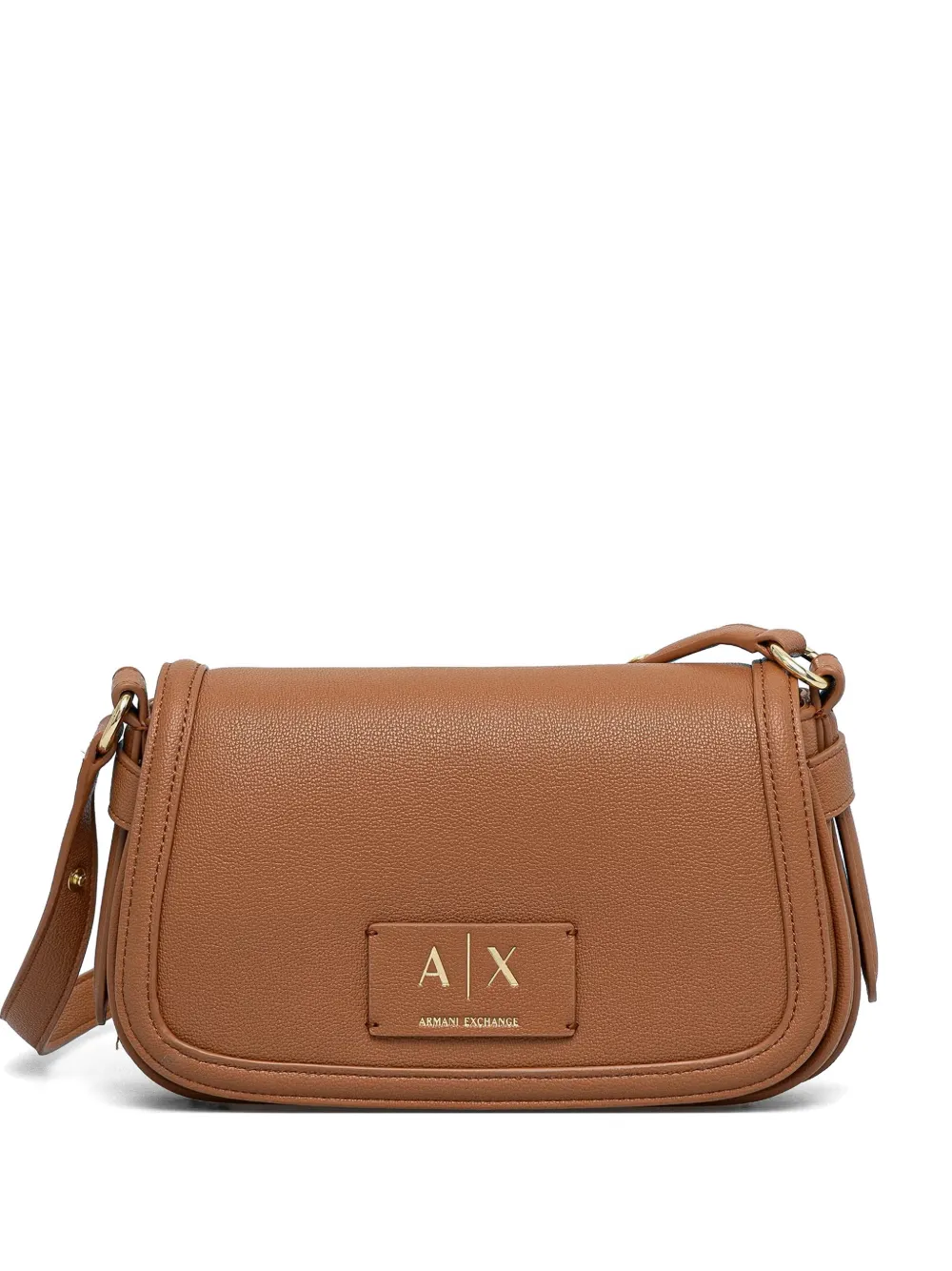 Armani Exchange logo plaque satchel - Marrone