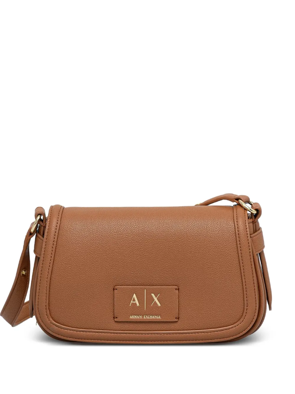 Armani Exchange logo plaque satchel - Marrone