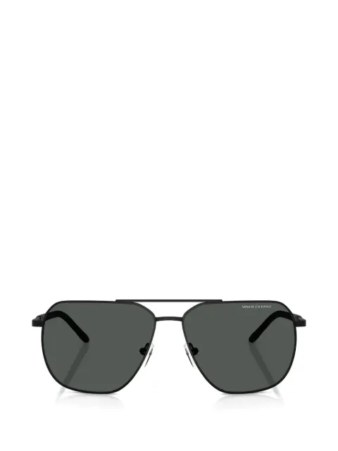 Armani Exchange double-bridge pilot-frame sunglasses