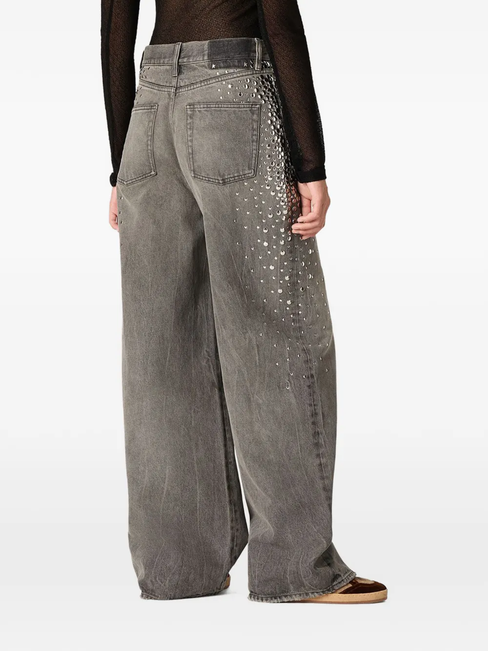 Golden Goose Boyfriend jeans met zilveren studs Grijs
