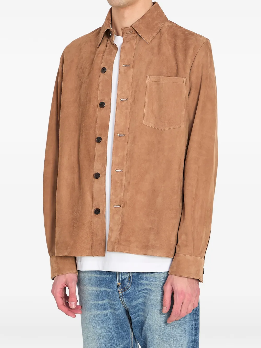 Arma button suede overshirt | Image 2