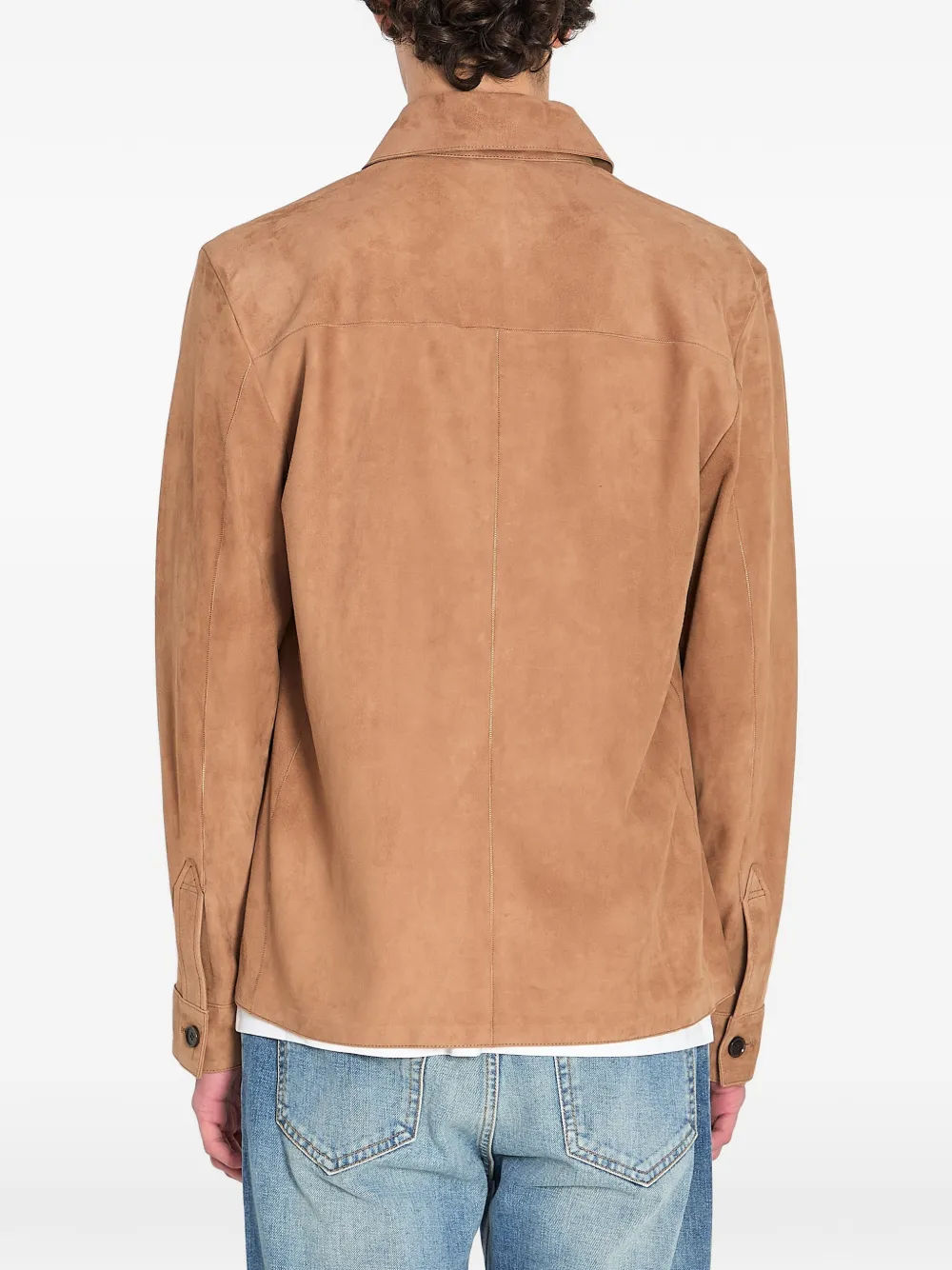 Button Suede Overshirt