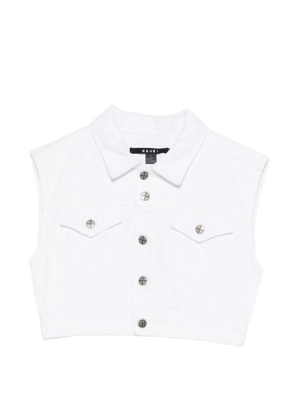Ksubi Buttoned Trucker Vest In White