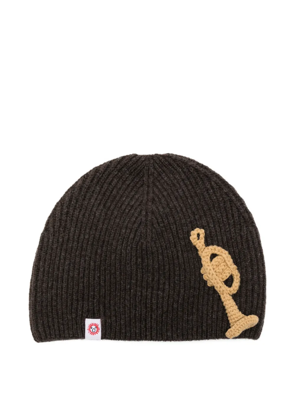 Charles Jeffrey Loverboy trumpet-motif beanie - Marrone