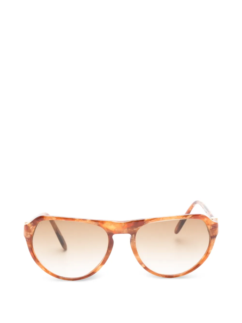 Saint Laurent Pre-Owned 1990s geometrische Priam Sonnenbrille - Braun