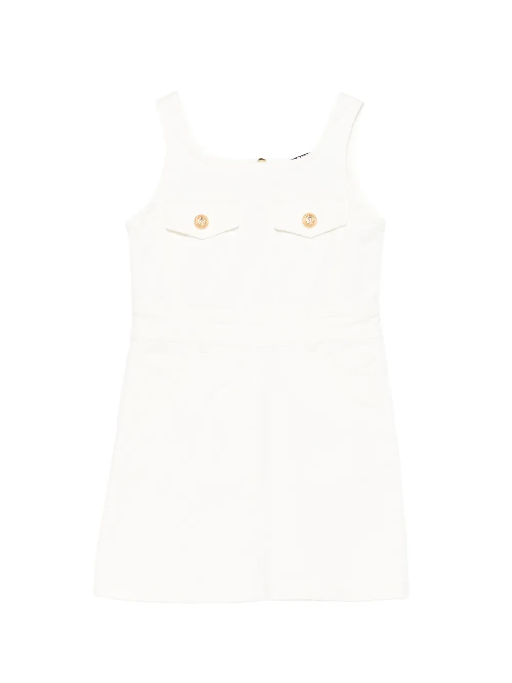 Balmain Kids buttoned sleeveless dress - Bianco
