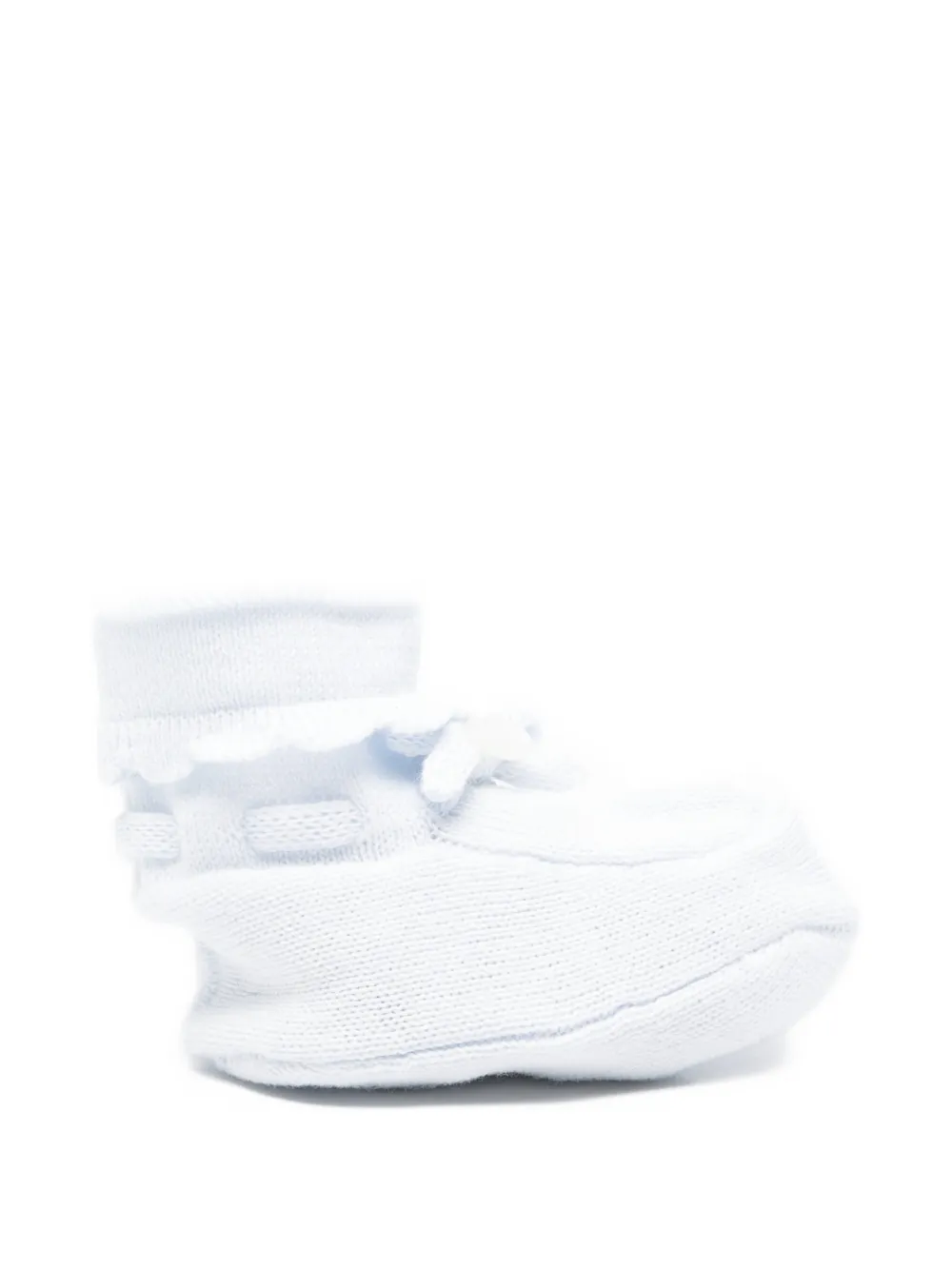 Tartine Et Chocolat ruffled bow crib shoes - Blu