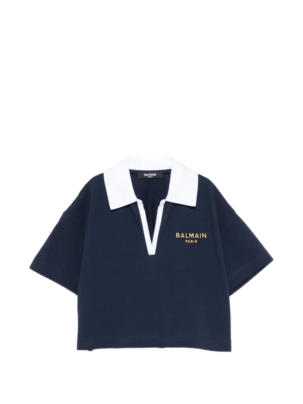 Balmain Kids V-neck polo top - Blu