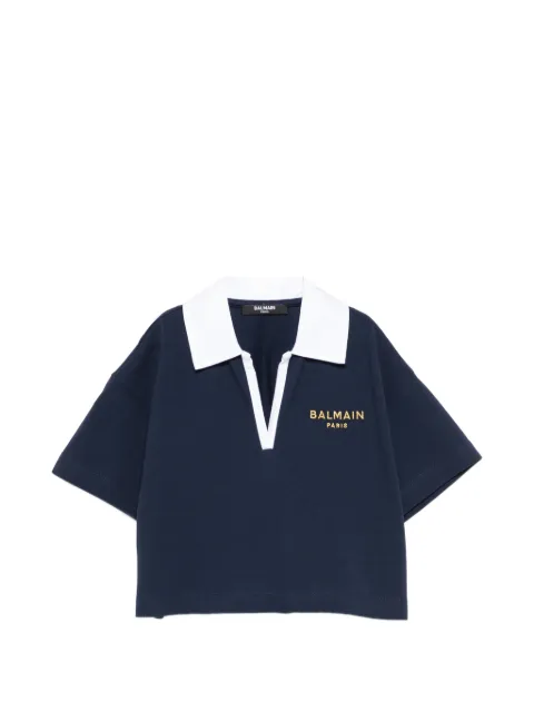 Balmain Kids playera tipo polo con cuello en V