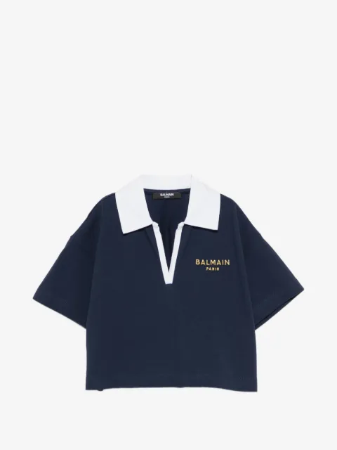 Balmain Kids V-neck polo top