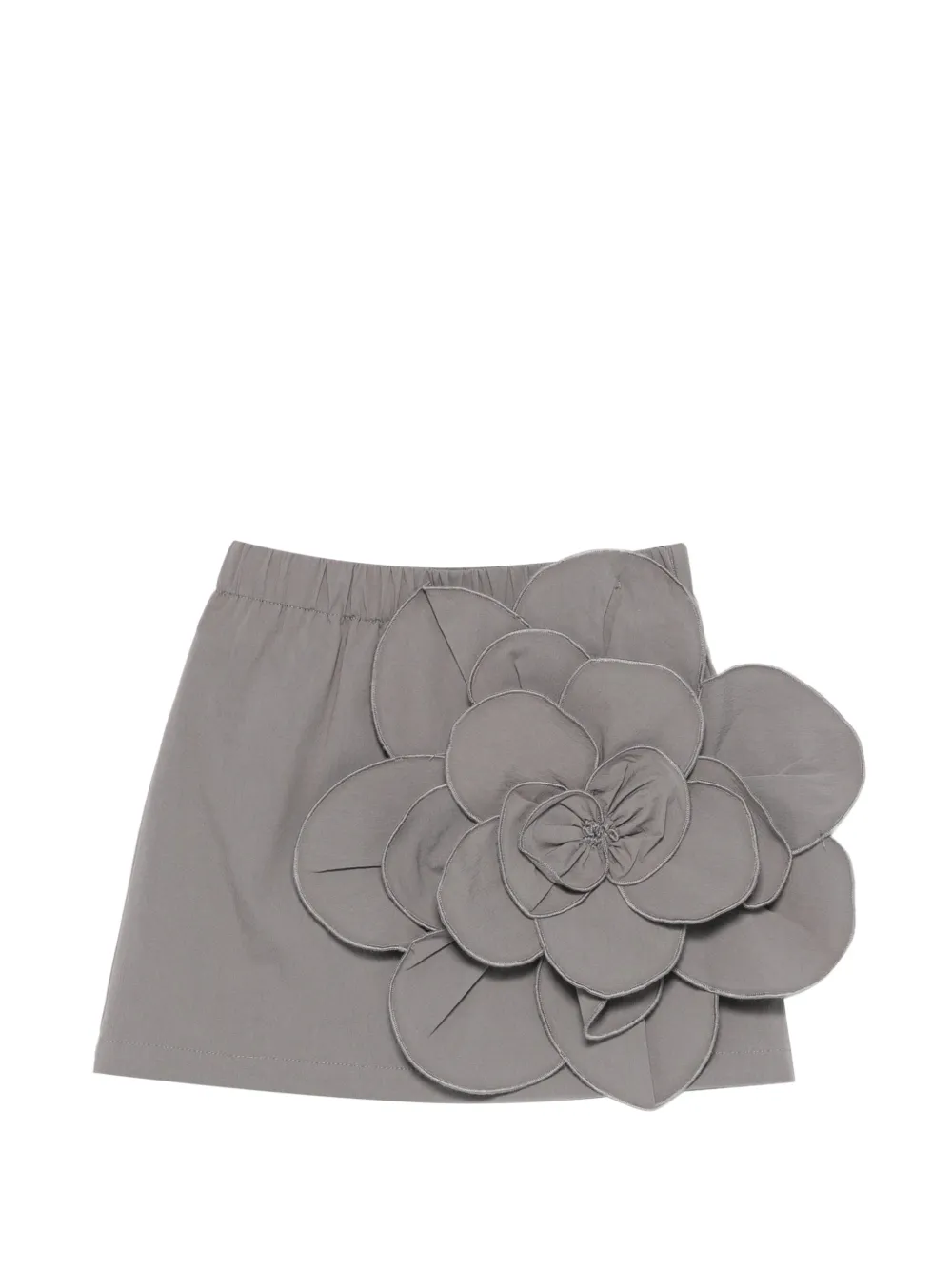 Douuod Kids floral-appliqué skirt - Grigio