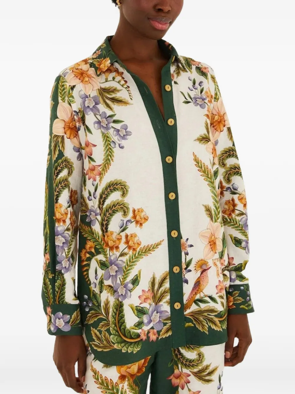 Farm Rio Floral Print Shirt - White 