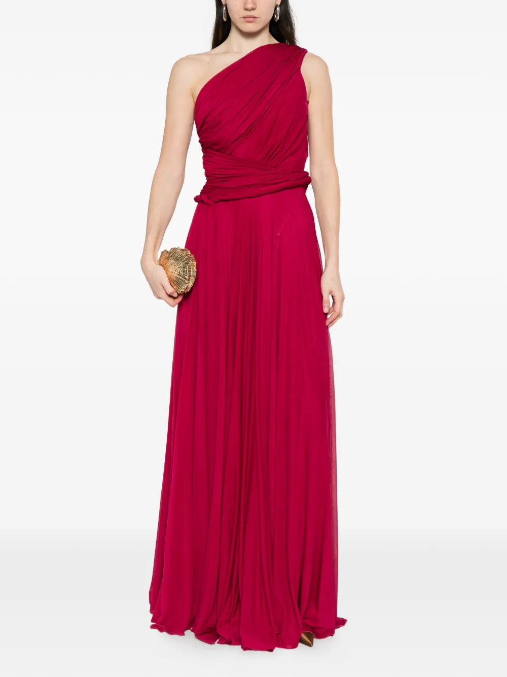 Giambattista Valli Asymmetrische maxi-jurk Roze