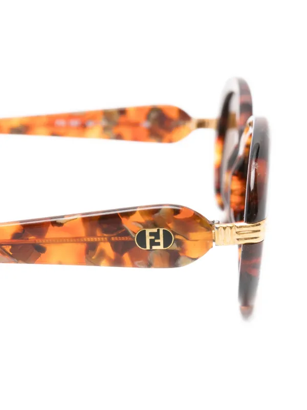 Fendi Pre-Owned 1990s Tortoiseshell Round Sunglasses | Brown  display picture 1
