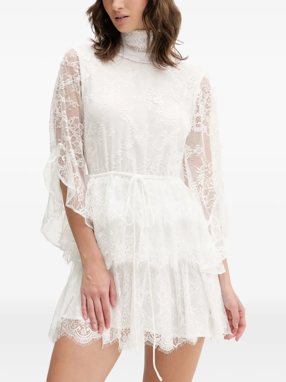 Bardot robe courte Nora à empiècements en dentelle - Blanc Bardot robe courte Nora à empiècements en dentelle - Blanc