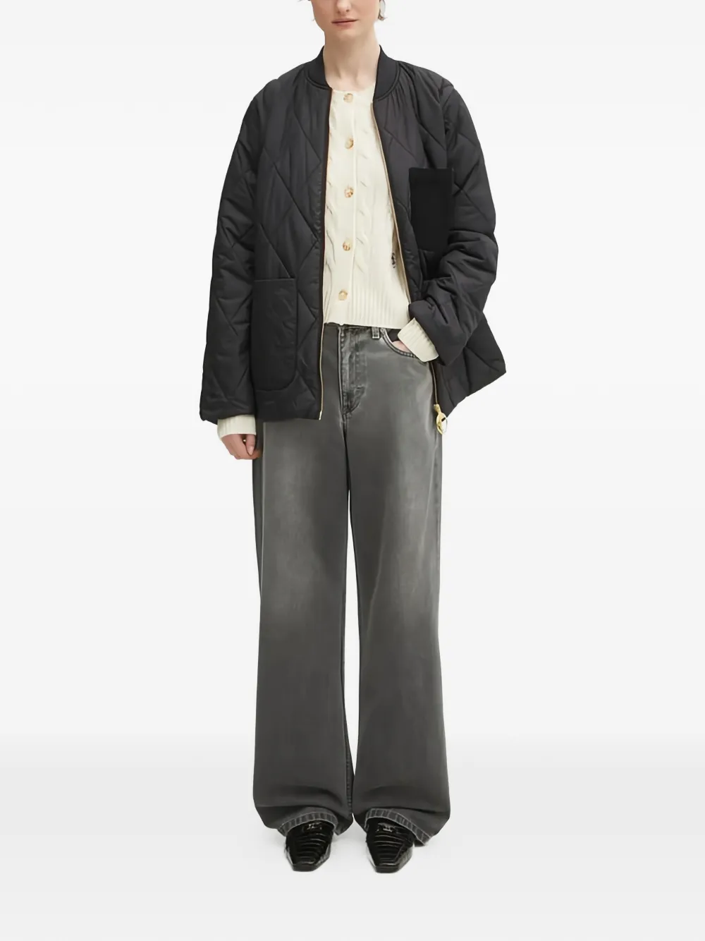  Barbour Plumífero Con Botones - Negro 