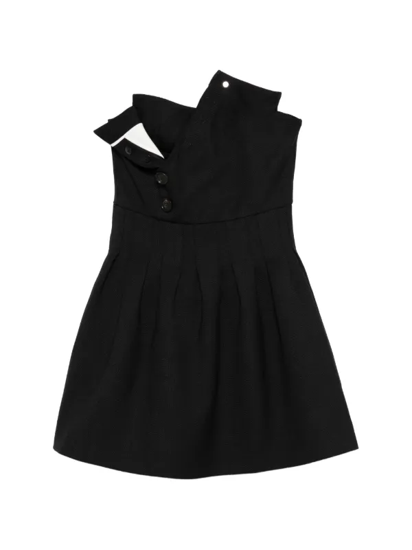 Shushu/Tong Button-detail Mini Dress in Black