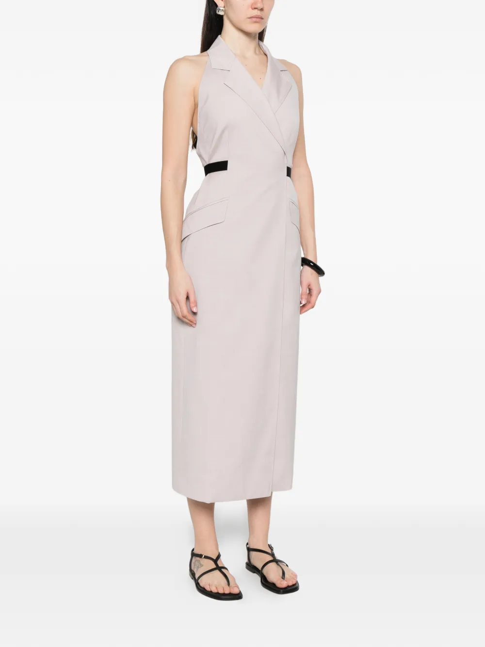  Max Mara Flap-pockets Midi Dress - Neutrals 