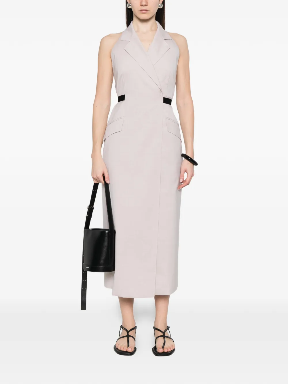  Max Mara Flap-pockets Midi Dress - Neutrals 