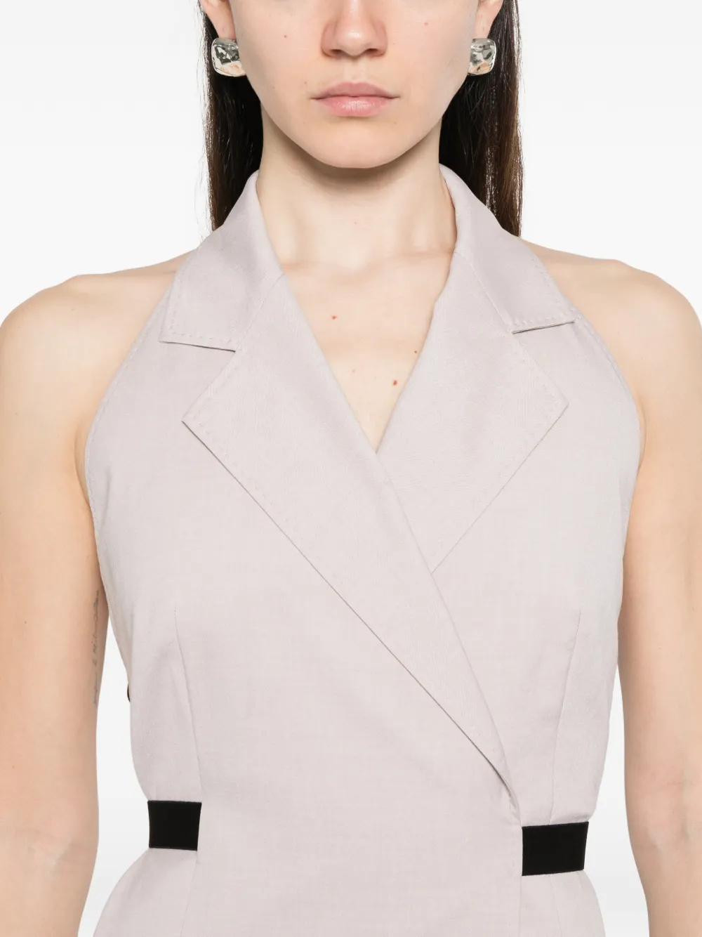 Max Mara Midi-jurk met kraag Beige