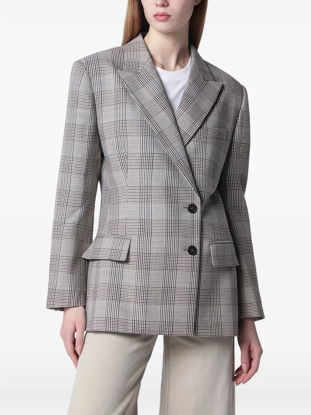 ANINE BING Blazer tartan Aretha - Toni neutri