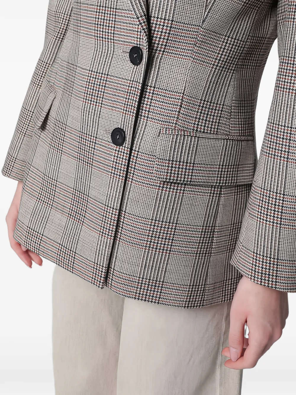ANINE BING Aretha geruite blazer Beige