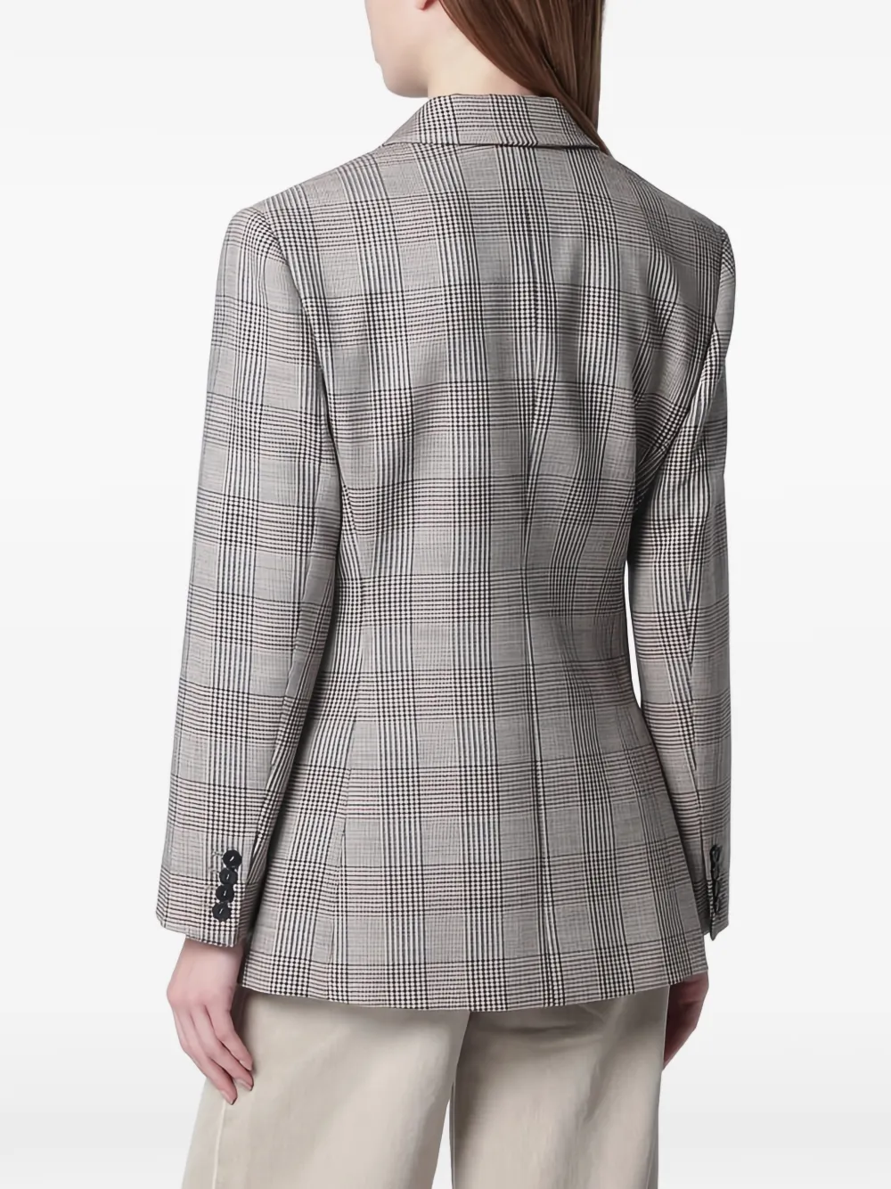 ANINE BING Aretha geruite blazer Beige
