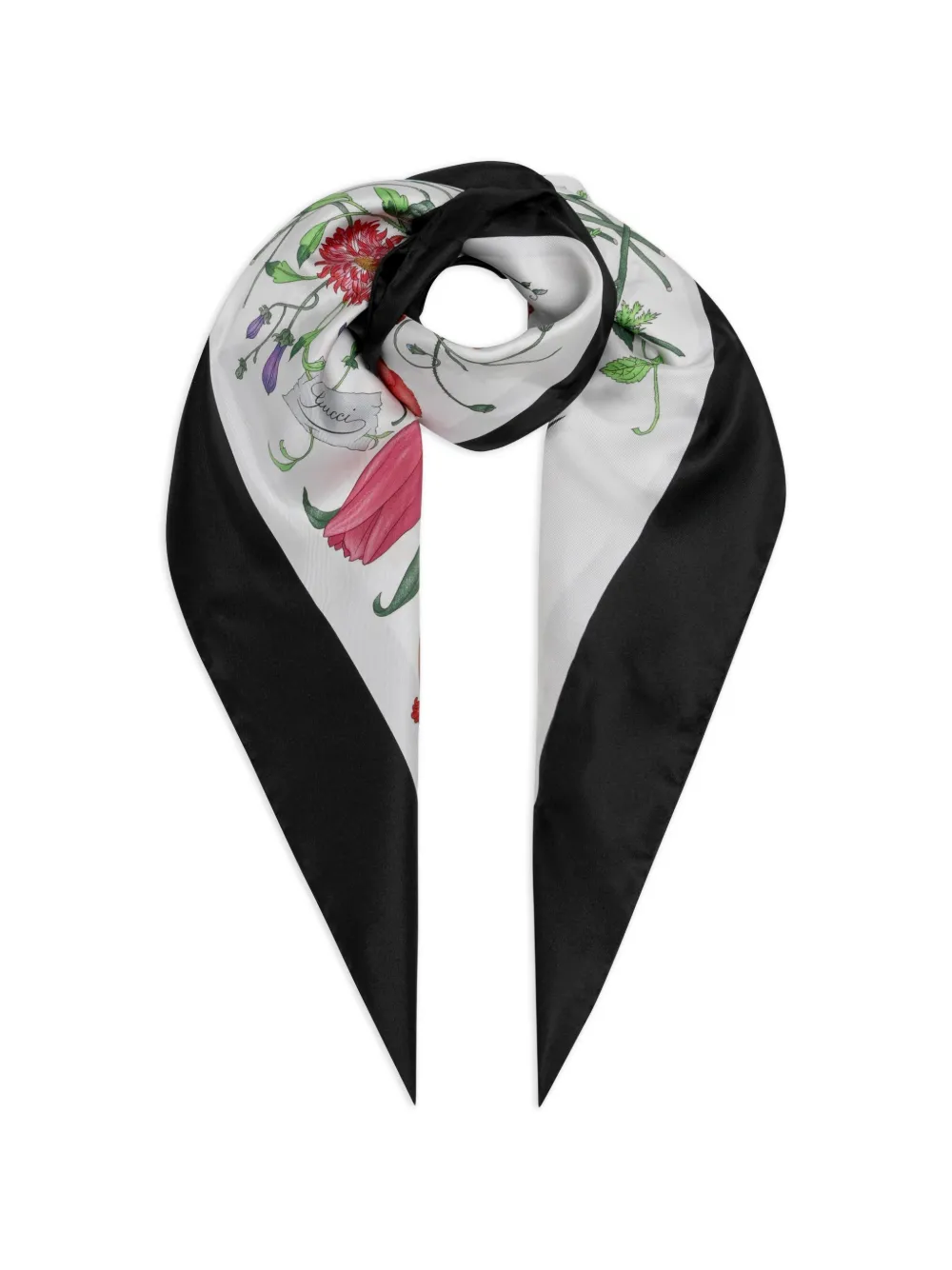 Gucci Flora zijden twill sjaal Wit