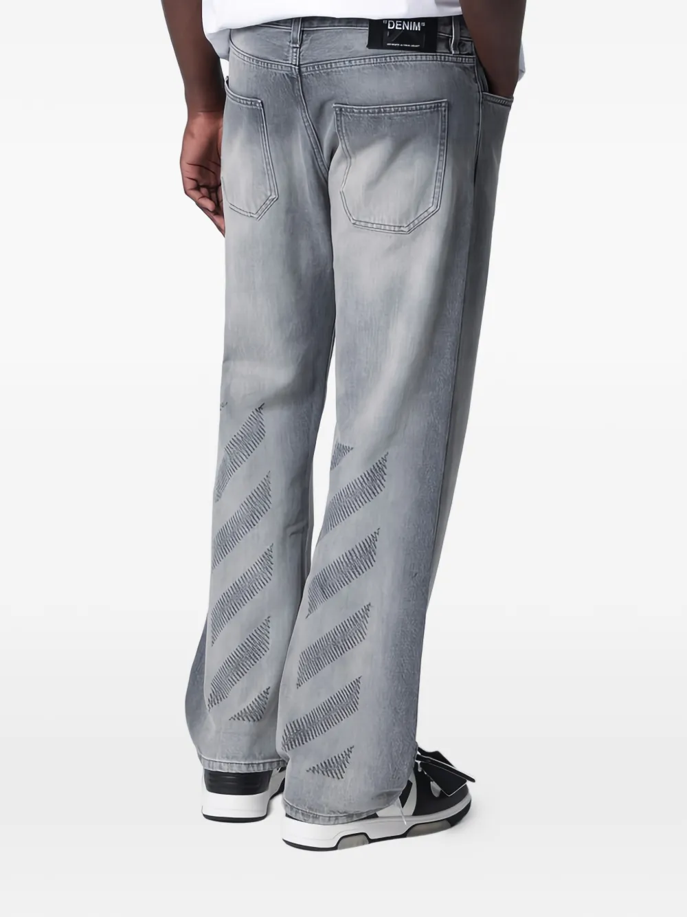 Off-White Diag ruimvallende jeans Grijs