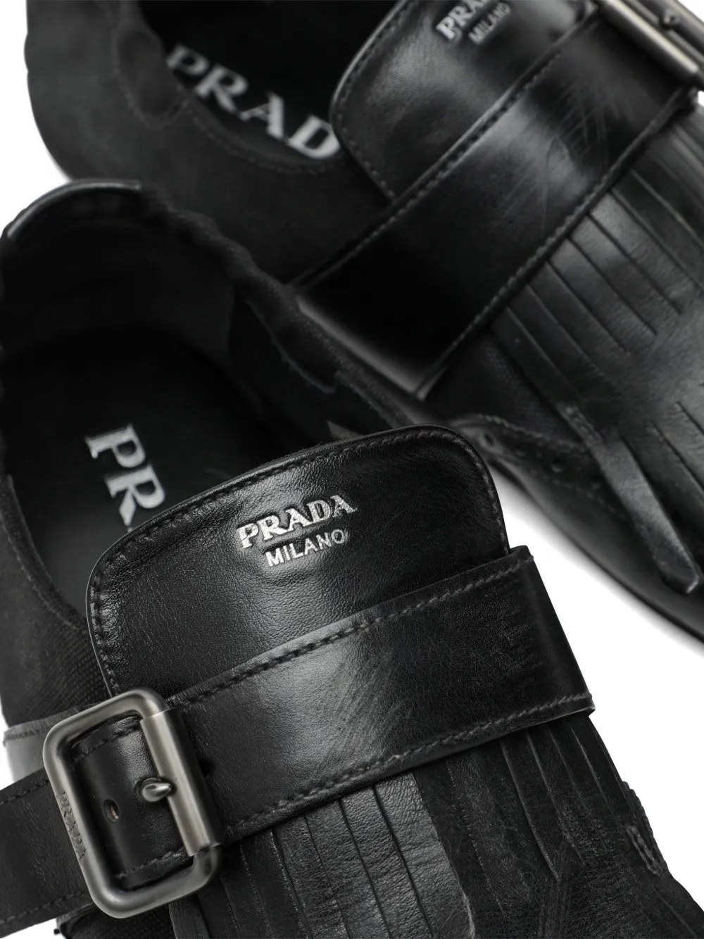 Prada Shuffle fringed loafers Zwart