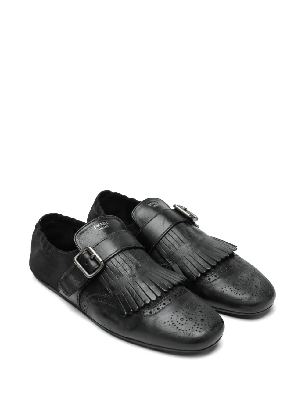 Prada Shuffle fringed loafers Zwart