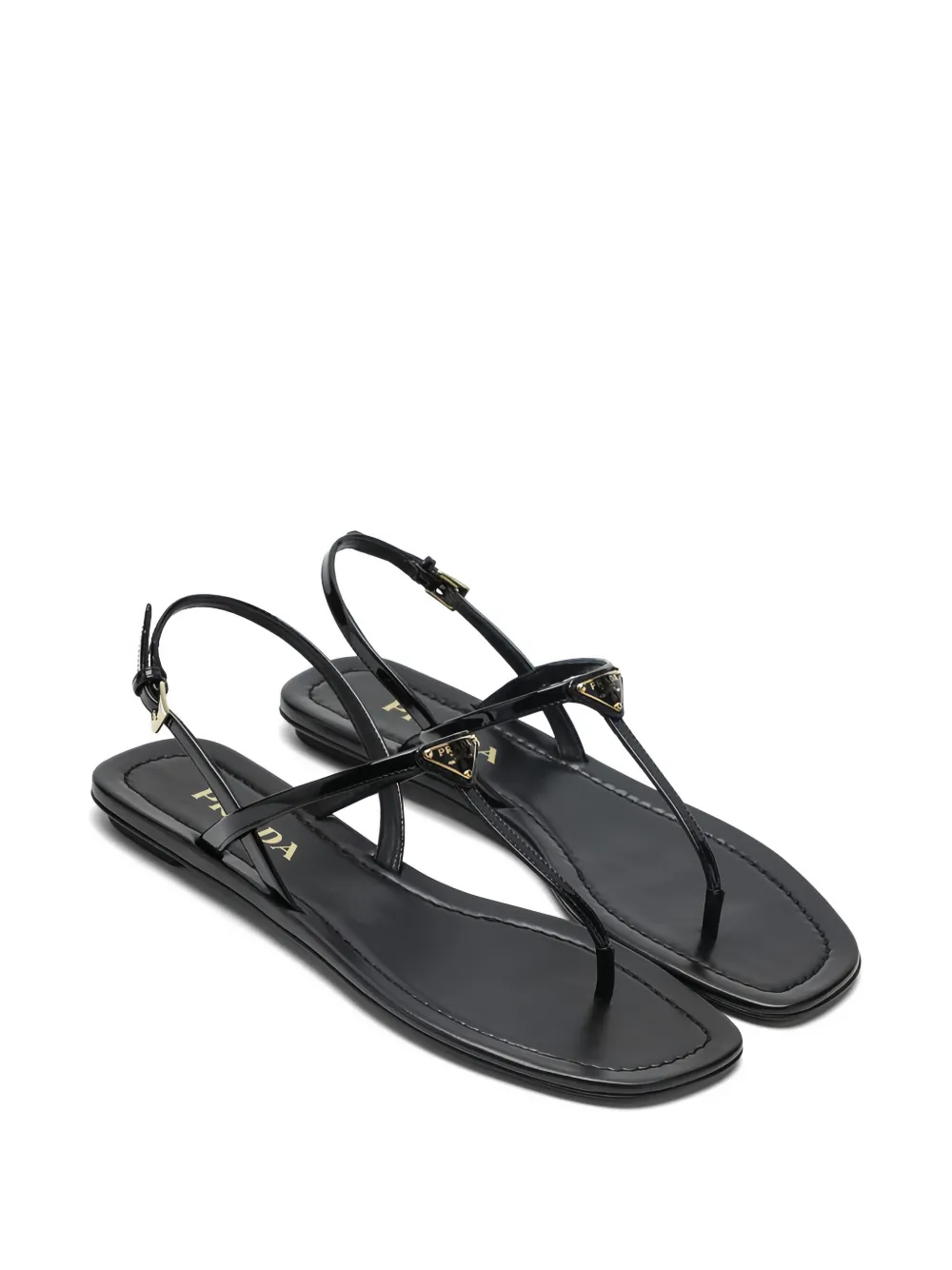 Prada Sandalen met logoplakkaat Zwart