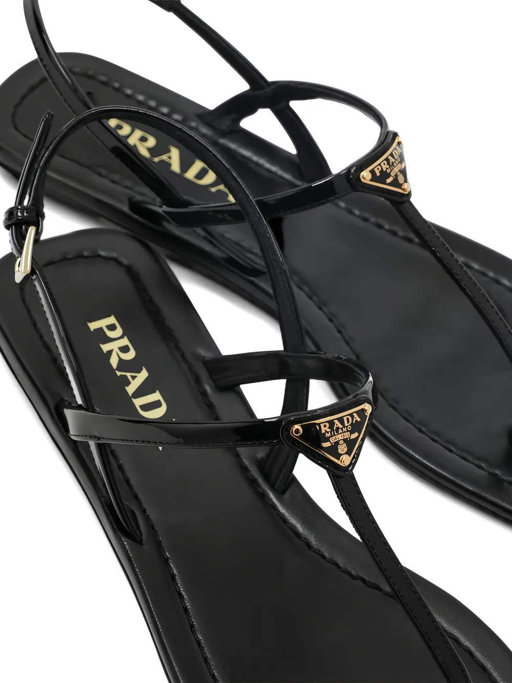 Prada Sandalen met logoplakkaat Zwart