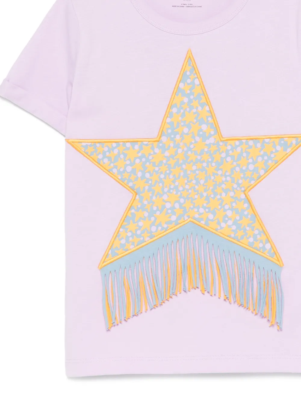 Stella McCartney Kids T-shirt met franje en ster Paars