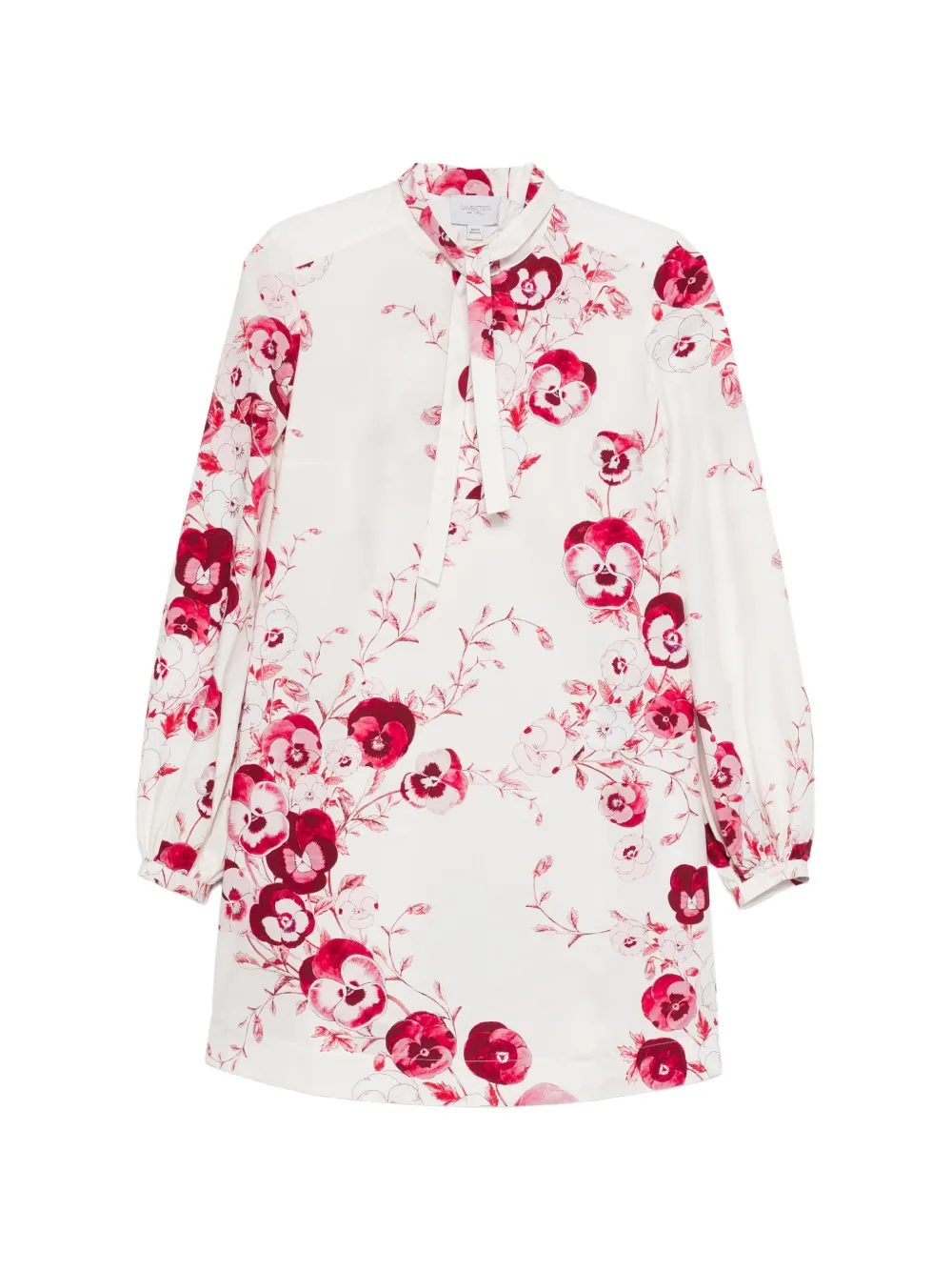 Giambattista Valli floral-print tie-neck mini dress - Bianco