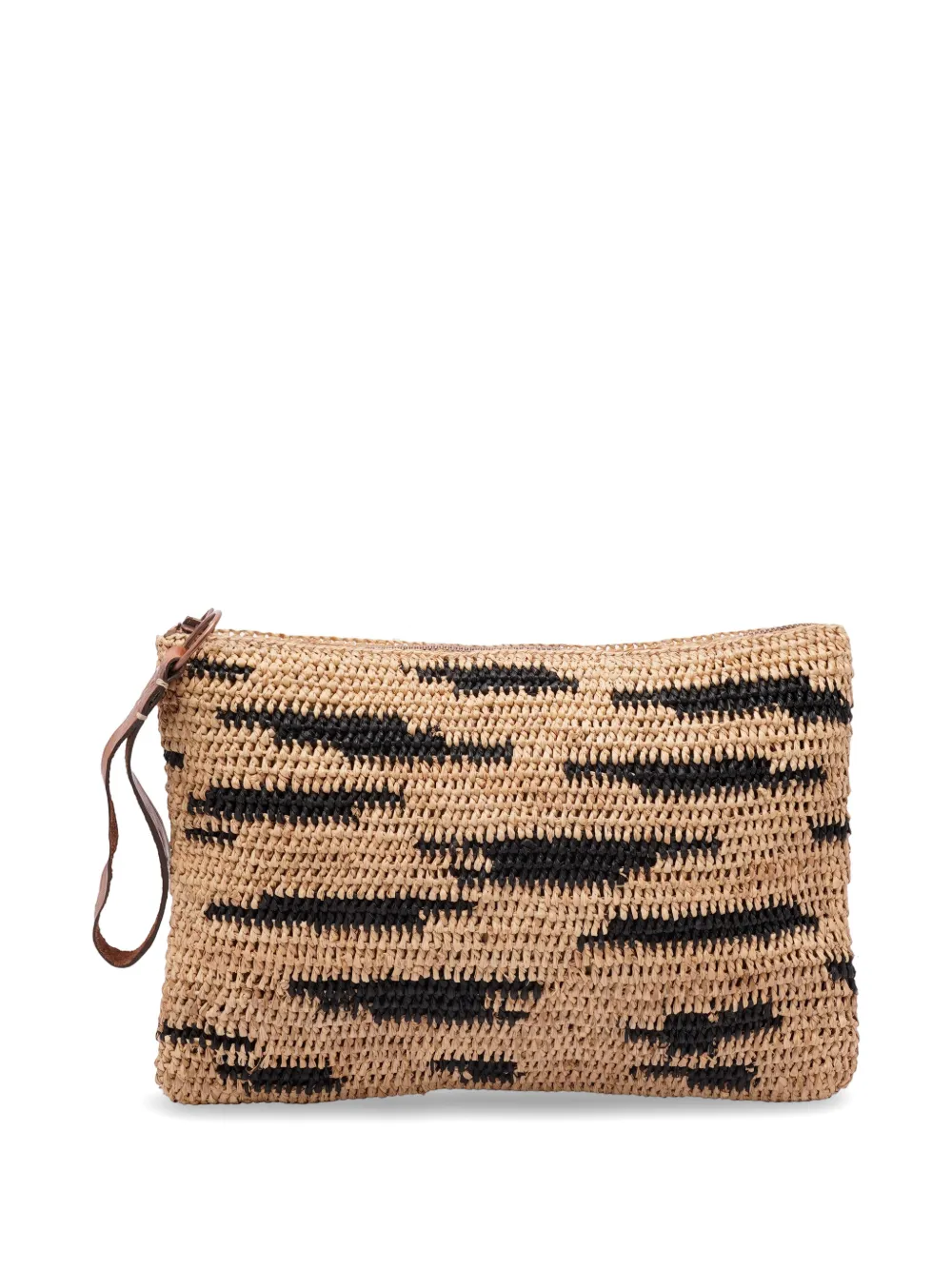 Zebra Raffia Clutch
