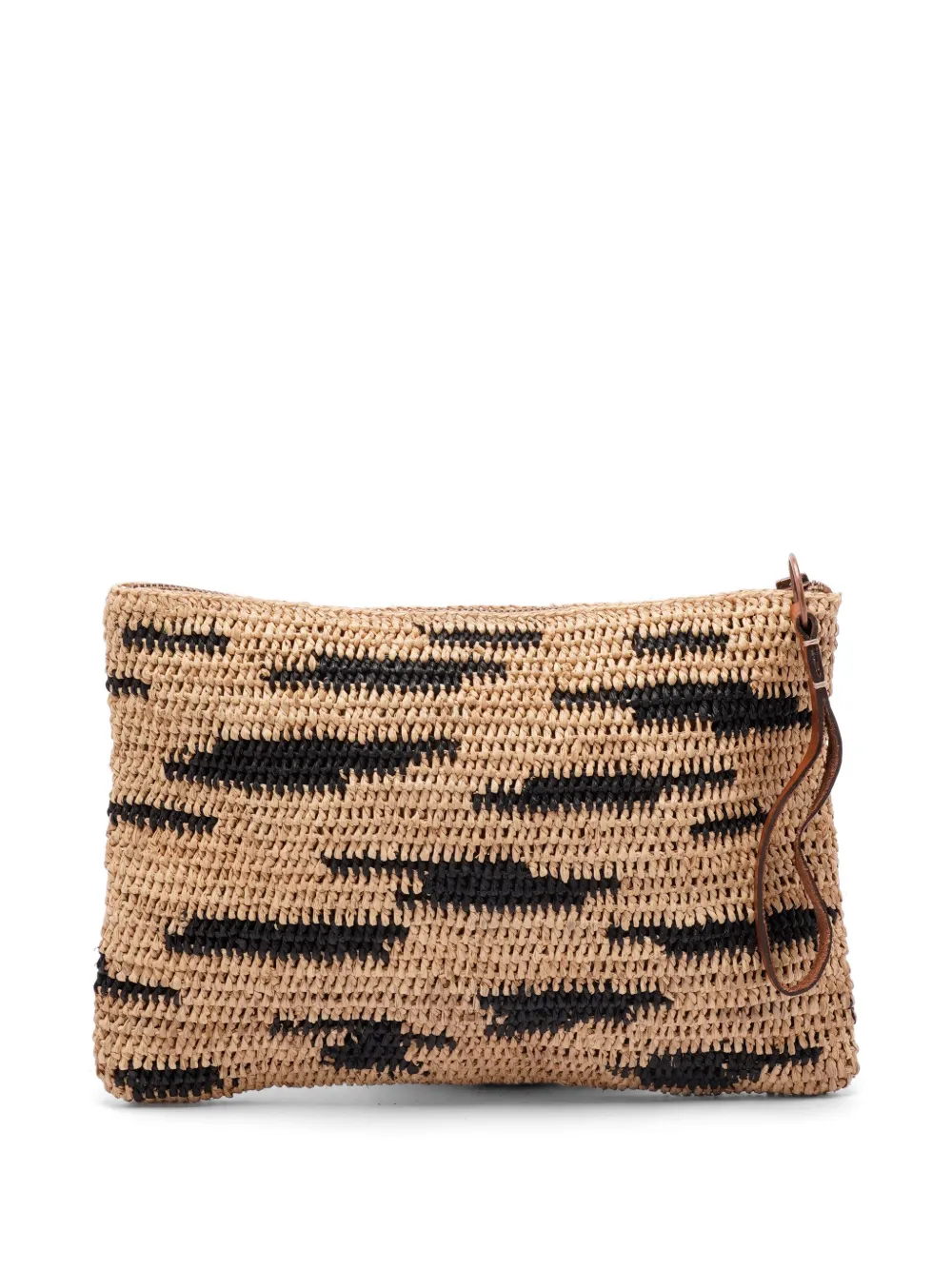 Zebra Raffia Clutch
