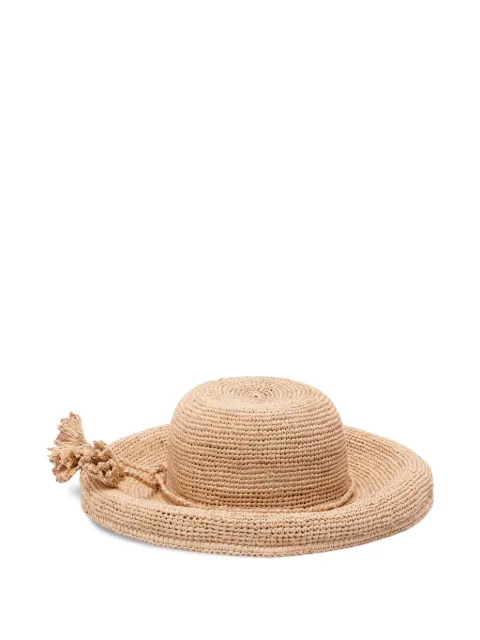 IBELIV tassel raffia hat
