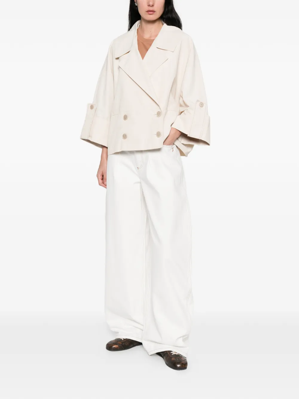  Peserico Double-breasted Jacket - Neutrals 